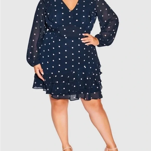 City Chic | Dresses | City Chic Navy Long Sleeve Polka Dot Dress Size L2 | Poshmark City Chic | Dresses | City Chic Navy Long Sleeve Polka Dot Dress Size L2 | Poshmark